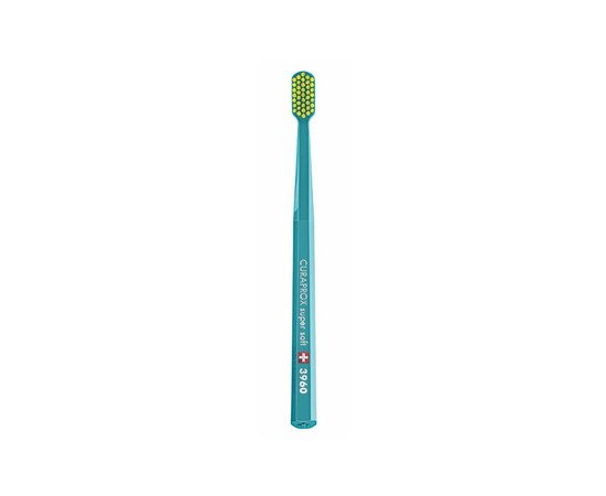 Изображение  Toothbrush Curaprox Super Soft CS 3960-08 D 0.12 mm petrol, yellow bristles, Color No.: 8