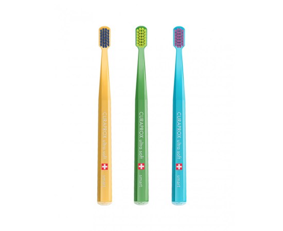 Зображення  Набір зубних щіток Curaprox Ultra Soft CS Smart D 0.08 мм помаранчева,зелена, блакитна 