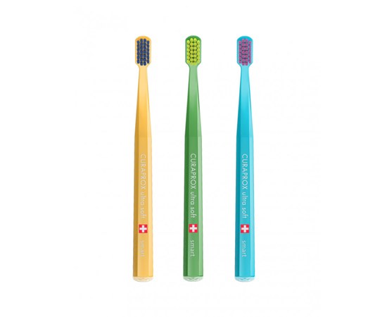 Изображение  Toothbrush set Curaprox Ultra Soft CS Smart D 0.08 mm orange, green, blue