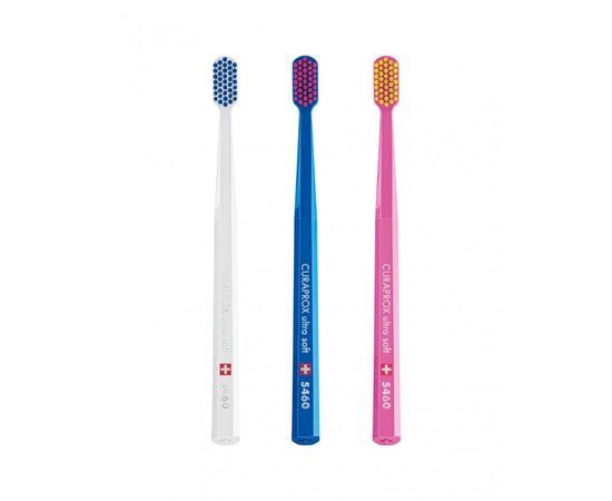 Изображение  Набор зубных щеток Curaprox Ultra Soft CS 5460 D 0.10 мм белая, синяя, розовая