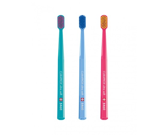 Изображение  A set of toothbrushes Curaprox Ultra Soft CS 5460 D 0.10 mm green, blue, pink