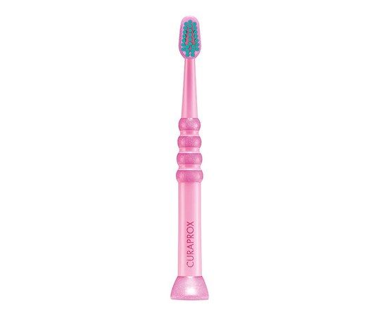 Изображение  Children's toothbrush Curaprox Ultra Soft CS Baby 4260-03 D 0.09 mm pink, green bristles up to 4 years, Color No.: 3