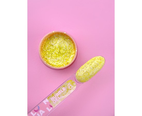Изображение 2 Гель с блестками для ногтей LUNAMoon Bubble Gel №8, 5 мл, Объем (мл, г): 5, Вариант: 08, Цвет: Желтый