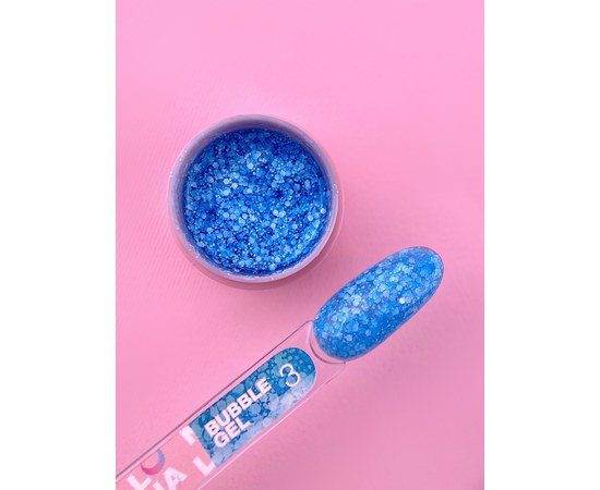 Изображение 2 Гель с блестками для ногтей LUNAMoon Bubble Gel №3, 5 мл, Объем (мл, г): 5, Вариант: 03, Цвет: Бирюзовый