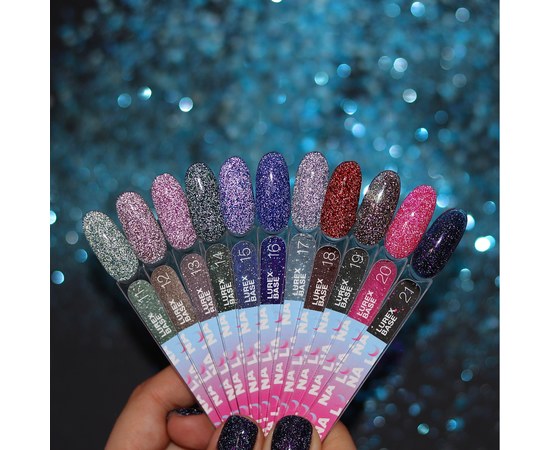 Зображення 3 Камуфлююча база для гель-лаку LUNAMoon Lurex Base №20, 13 мл, Об'єм (мл, г): 13, Варіант: 20, Колір: Рожевий