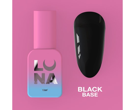 Изображение  Camouflage base for gel polish LUNAMoon Black Base, 13 ml, Volume (ml, g): 13, Color No.: Black, Color: Black