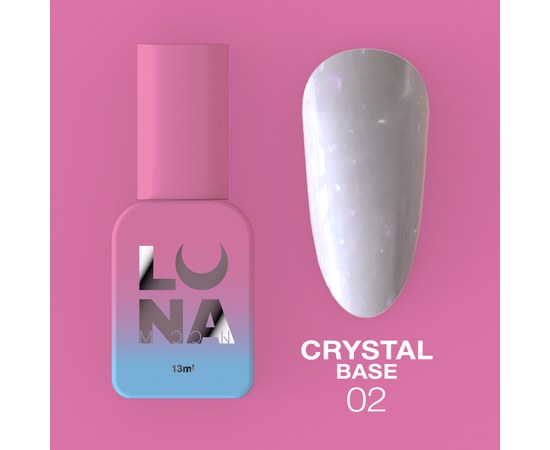 Изображение  Camouflage base for gel polish LUNAMoon Crystal Base No. 2, 13 ml, Volume (ml, g): 13, Color No.: 2, Color: Lactic