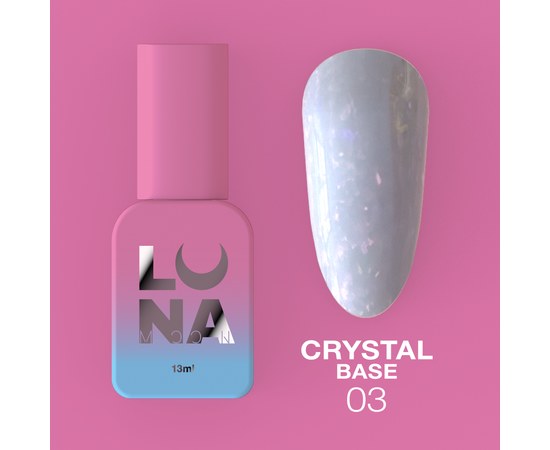 Изображение  Camouflage base for gel polish LUNAMoon Crystal Base No. 3, 13 ml, Volume (ml, g): 13, Color No.: 3, Color: Blue