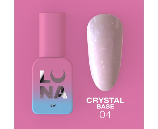 Зображення  Камуфлююча база для гель-лаку LUNAMoon Crystal Base №4, 13 мл, Об'єм (мл, г): 13, Цвет №: 04, Колір: Рожевий