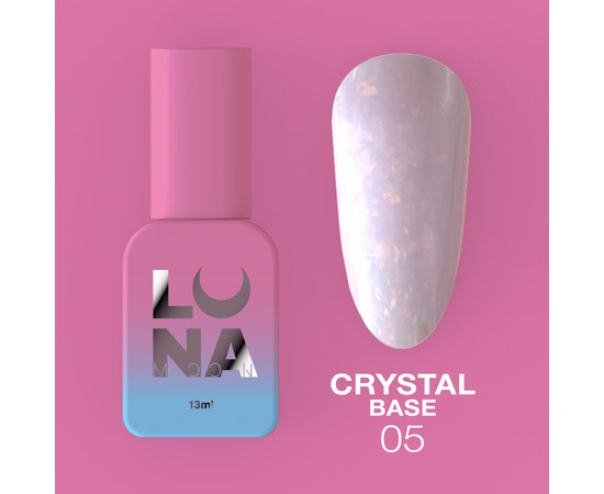 Изображение  Camouflage base for gel polish LUNAMoon Crystal Base No. 5, 13 ml, Volume (ml, g): 13, Color No.: 5, Color: Lilac
