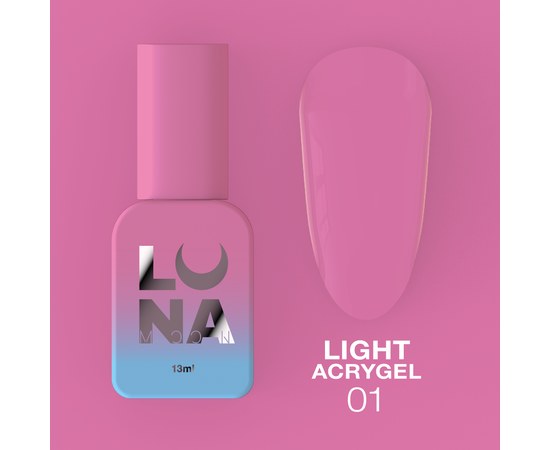 Зображення  Рідкий гель моделюючий для нігтів LUNAMoon Light Acrygel №1, 13 мл, Об'єм (мл, г): 13, Цвет №: 01, Колір: Прозорий