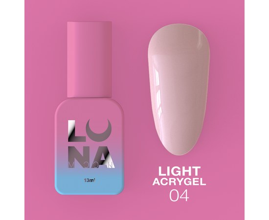 Изображение  Liquid modeling gel for nails LUNAMoon Light Acrygel No. 4, 13 ml, Volume (ml, g): 13, Color No.: 4, Color: Pink