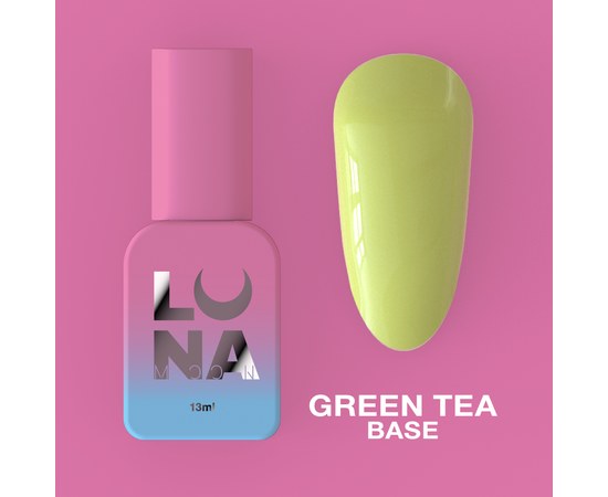 Изображение  Камуфлирующая база для гель-лака LUNAMoon Green Tea Base, 13 мл, Объем (мл, г): 13, Цвет №: Green Tea, Цвет: Оливковый