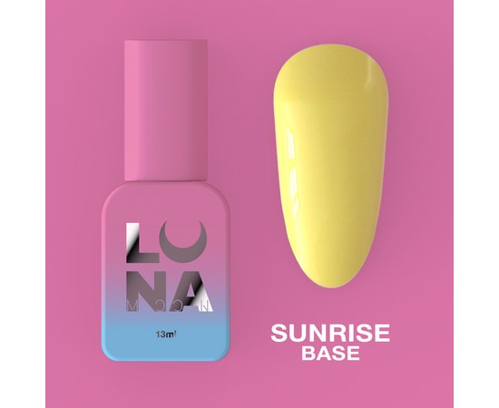 Изображение  Camouflage base for gel polish LUNAMoon Sunrise Base, 13 ml, Volume (ml, g): 13, Color No.: Sunrise, Color: Yellow