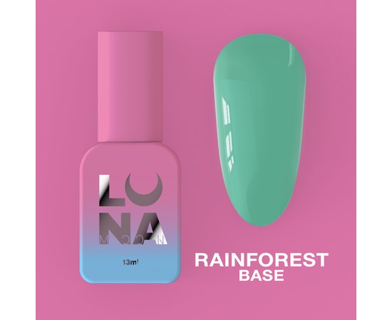 Изображение  Camouflage base for gel polish LUNAMoon Rainforest Base, 13 ml, Volume (ml, g): 13, Color No.: Rainforest, Color: Green