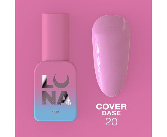 Изображение  Camouflage base for gel polish LUNAMoon Cover Base No. 20, 13 ml, Volume (ml, g): 13, Color No.: 20, Color: Pink