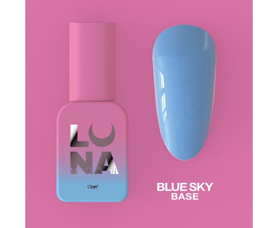 Зображення  Камуфлююча база для гель-лаку LUNAMoon Blue Sky Base, 13 мл, Об'єм (мл, г): 13, Цвет №: Blue Sky, Колір: Блакитний
