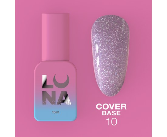Изображение  Camouflage base for gel polish LUNAMoon Cover Base No. 10, 13 ml, Volume (ml, g): 13, Color No.: 10, Color: Violet