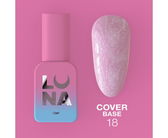Изображение  Camouflage base for gel polish LUNAMoon Cover Base No. 18, 13 ml, Volume (ml, g): 13, Color No.: 18, Color: Light pink