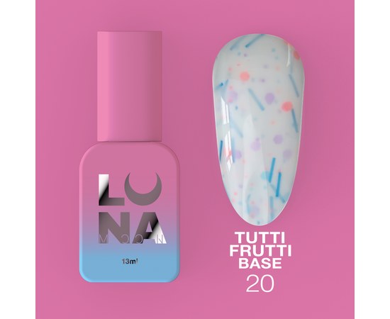 Изображение  Camouflage base for gel polish LUNAMoon Tutti Frutti Base No. 20, 13 ml, Volume (ml, g): 13, Color No.: 20, Color: Lactic