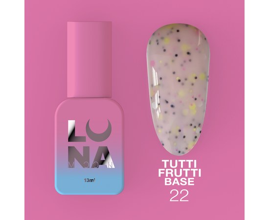 Изображение  Camouflage base for gel polish LUNAMoon Tutti Frutti Base No. 22, 13 ml, Volume (ml, g): 13, Color No.: 22, Color: Light pink