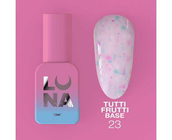 Изображение  Камуфлирующая база для гель-лака LUNAMoon Tutti Frutti Base №23, 13 мл, Объем (мл, г): 13, Цвет №: 23, Цвет: Розовый