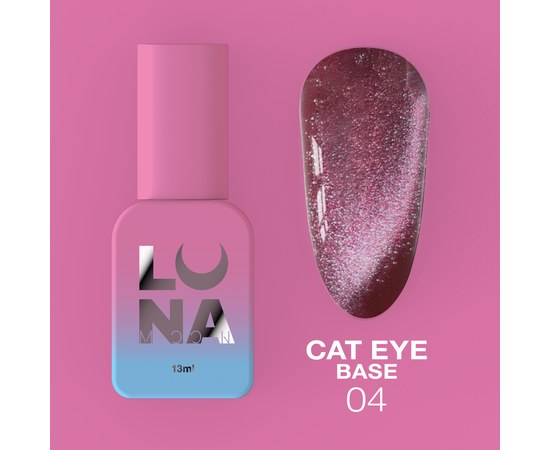 Изображение  Камуфлирующая база для гель-лака LUNAMoon Cat Eye Base №4, 13 мл, Объем (мл, г): 13, Цвет №: 04, Цвет: Бордовый