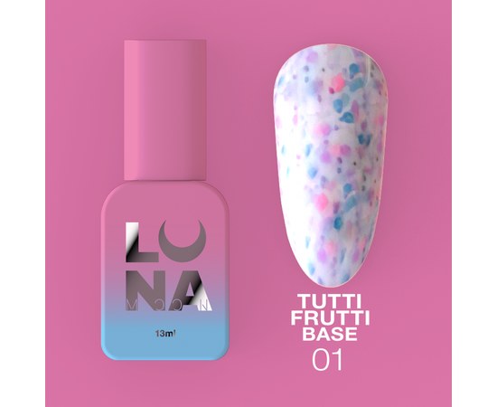 Изображение  Camouflage base for gel polish LUNAMoon Tutti Frutti Base No. 1, 13 ml, Volume (ml, g): 13, Color No.: 1, Color: Lactic