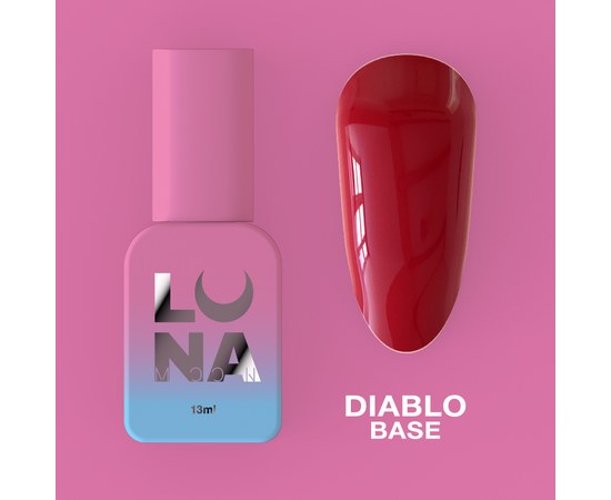 Изображение  Camouflage base for gel polish LUNAMoon Diablo Base, 13 ml, Volume (ml, g): 13, Color No.: Diablo, Color: burgundy