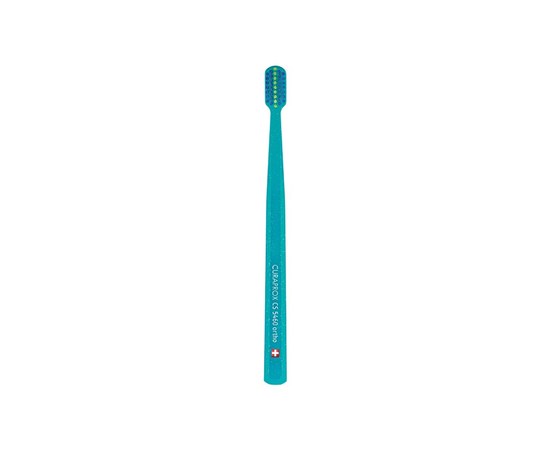 Изображение  Orthodontic toothbrush Curaprox Ultra Soft Ortho CS 5460-07 D 0.10 mm petrol, blue bristles, Color No.: 7