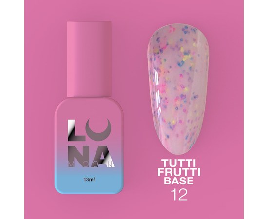 Изображение  Camouflage base for gel polish LUNAMoon Tutti Frutti Base No. 12, 13 ml, Volume (ml, g): 13, Color No.: 12, Color: Light pink