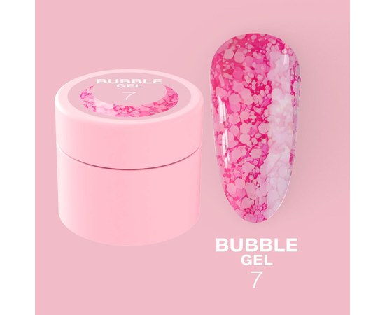 Изображение  Gel with glitter for nails LUNAMoon Bubble Gel No. 7, 5 ml, Volume (ml, g): 5, Color No.: 7, Color: Dark pink