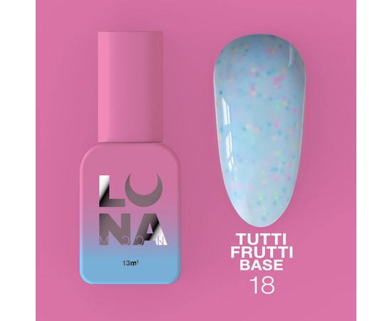Изображение  Camouflage base for gel polish LUNAMoon Tutti Frutti Base No. 18, 13 ml, Volume (ml, g): 13, Color No.: 18, Color: Blue