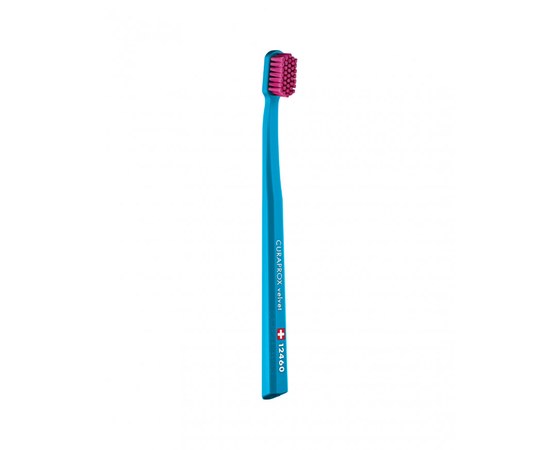 Изображение  Зубная щетка Curaprox Velvet CS 12460-03 D 0.08 мм голубая, пурпурная щетина, Цвет №: 03