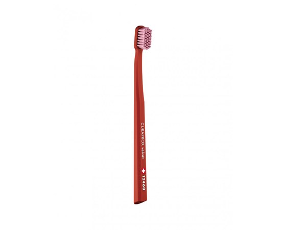 Изображение  Toothbrush Curaprox Velvet CS 12460-11 D 0.08 mm dark red, pink bristles, Color No.: 11
