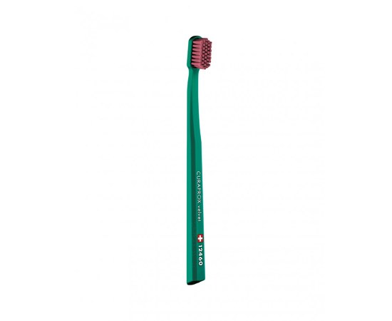 Изображение  Toothbrush Curaprox Velvet CS 12460-21 D 0.08 mm dark green, purple bristles, Color No.: 21