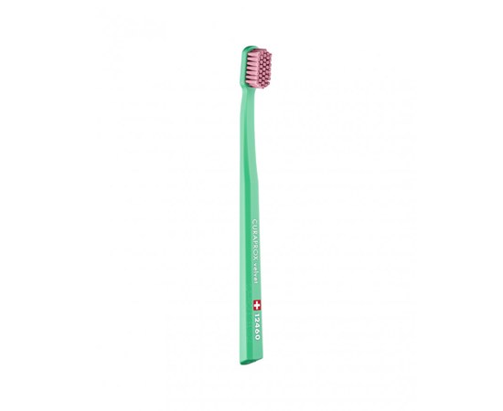 Изображение  Зубная щетка Curaprox Velvet CS 12460-23 D 0.08 мм ярко зеленая, розовая щетина, Цвет №: 23