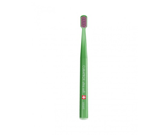 Изображение  Зубная щетка Curaprox Ultra Soft CS Smart-18 D 0.08 мм зеленая, розовая щетина, Цвет №: 18
