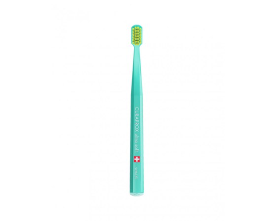 Изображение  Зубная щетка Curaprox Ultra Soft CS Smart-16 D 0.08 мм бирюзовая, салатовая щетина, Цвет №: 16