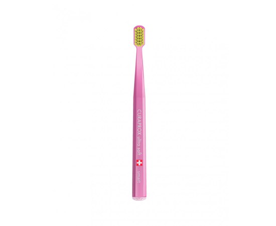 Зображення  Зубна щітка Curaprox Ultra Soft CS Smart-13 D 0.08 мм рожева, салатова щетина, Цвет №: 13
