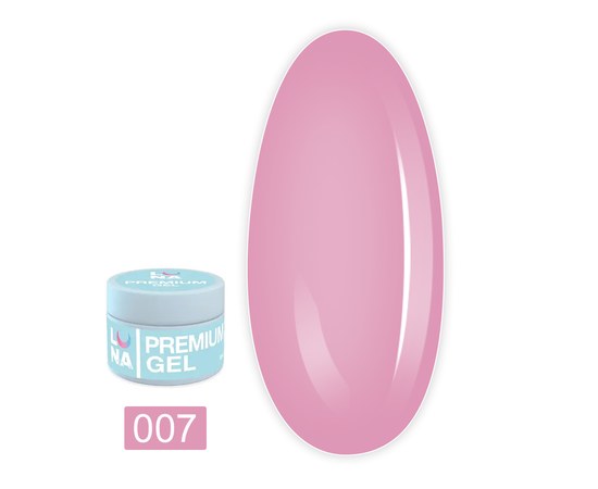 Изображение  Gel for nail extension LUNAMoon Premium Gel No. 7, 30 ml, Volume (ml, g): 30, Color No.: 7, Color: Pink