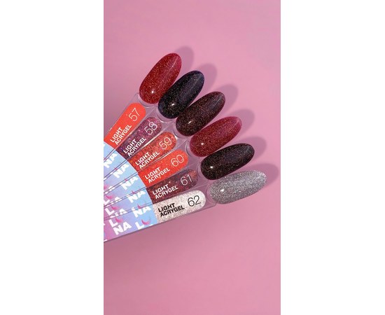 Изображение 2 Жидкий гель моделирующий для ногтей LUNAMoon Light Acrygel №62, 13 мл, Объем (мл, г): 13, Вариант: 62, Цвет: Серый