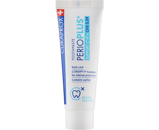 Изображение  Toothpaste Curaprox Perio plus Support CHX709 mini with chlorhexidine 0.09% + Citrox, 10 ml