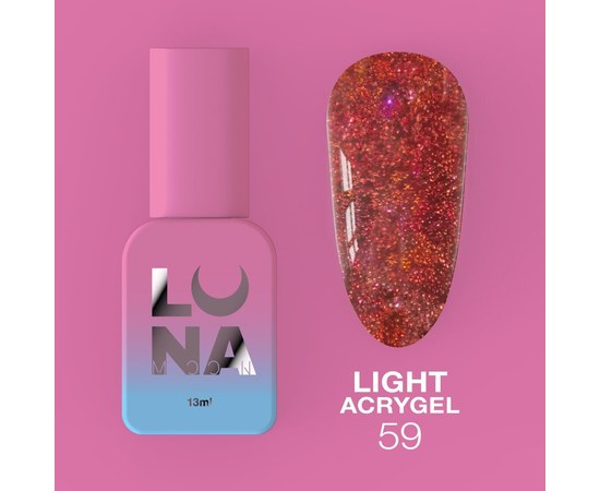 Изображение  Жидкий гель моделирующий для ногтей LUNAMoon Light Acrygel №59, 13 мл, Объем (мл, г): 13, Цвет №: 59, Цвет: Красный