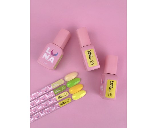 Изображение 2 Жидкий гель моделирующий для ногтей LUNAMoon Light Acrygel №25, 13 мл, Объем (мл, г): 13, Вариант: 25, Цвет: Желтый
