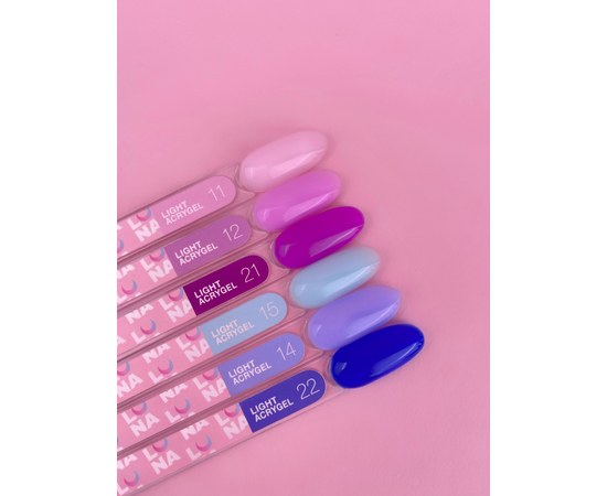 Изображение 2 Жидкий гель моделирующий для ногтей LUNAMoon Light Acrygel №15, 13 мл, Объем (мл, г): 13, Вариант: 15, Цвет: Голубой