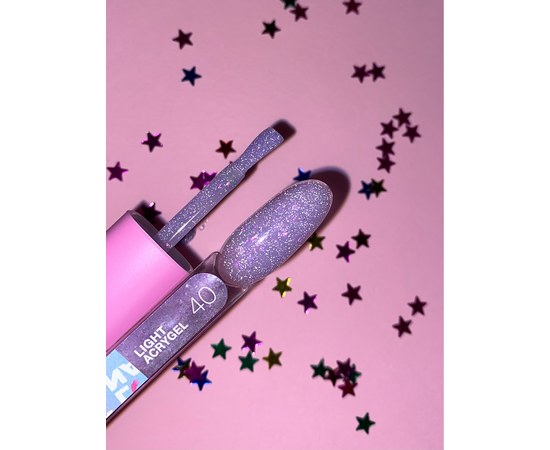 Зображення 2 Рідкий гель моделюючий для нігтів LUNAMoon Light Acrygel №40, 13 мл, Об'єм (мл, г): 13, Варіант: 40, Колір: Фіолетовий