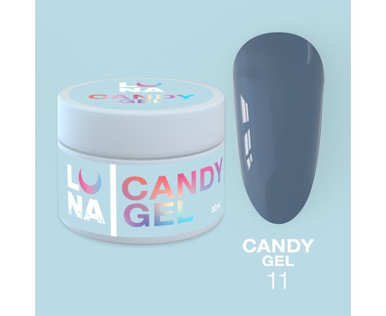 Изображение  Гель для наращивания ногтей LUNAMoon Candy Gel №11, 15 мл, Объем (мл, г): 15, Цвет №: 11, Цвет: Серый