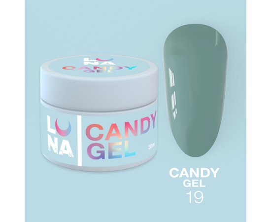 Изображение  Гель для наращивания ногтей LUNAMoon Candy Gel №19, 15 мл, Объем (мл, г): 15, Цвет №: 19, Цвет: Серый