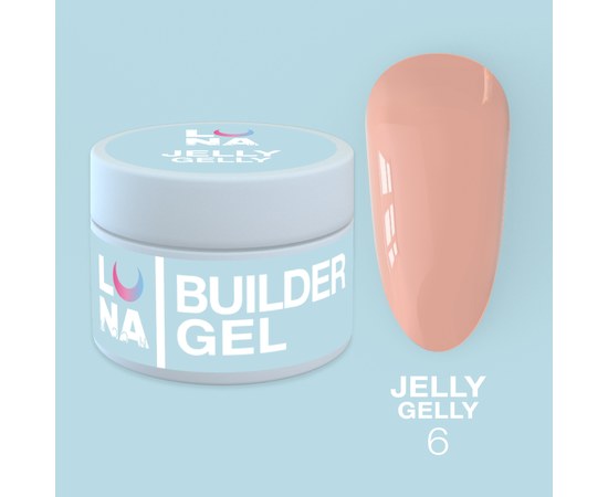 Изображение  Гель-желе для ногтей LUNAMoon Jelly Gelly №6, 15 мл, Объем (мл, г): 15, Цвет №: 06, Цвет: Персиковый